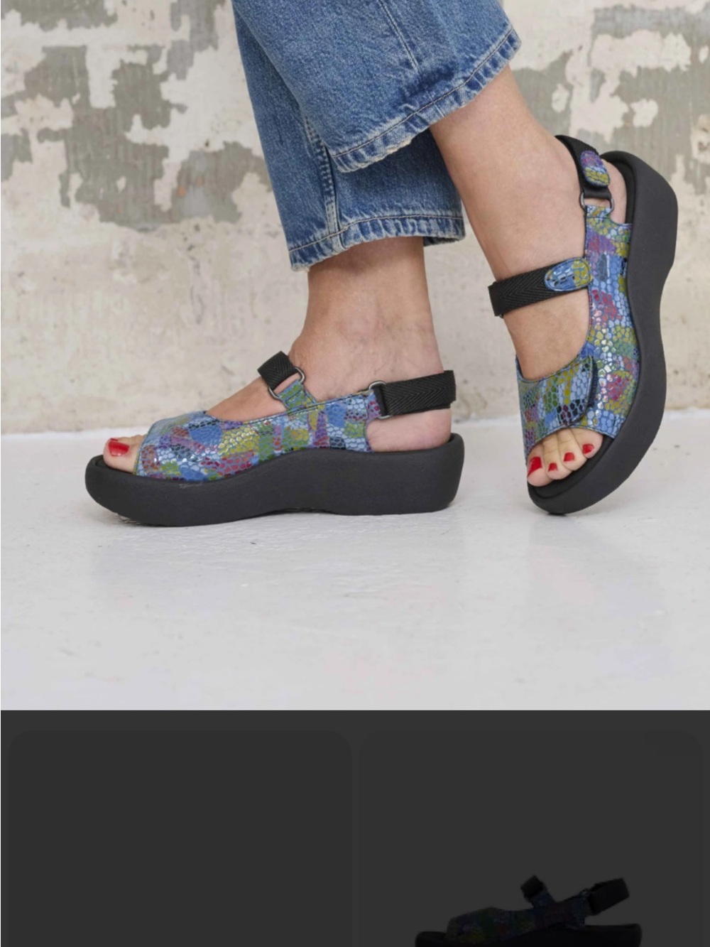 Wolky Multicolor Printed Platform Sandal with Black Sole